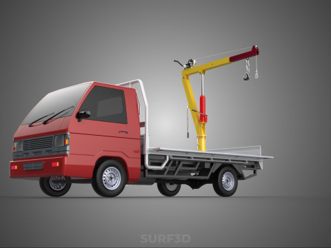 DROP SIDE CRANE HOIST HAND WINCH LOAD BED GATE DOOR PICKUP TRUCK 3D 模型