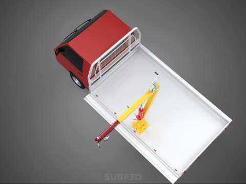 DROP SIDE CRANE HOIST HAND WINCH LOAD BED GATE DOOR PICKUP TRUCK 3D 模型