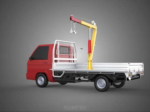 DROP SIDE CRANE HOIST HAND WINCH LOAD BED GATE DOOR PICKUP TRUCK 3D 模型