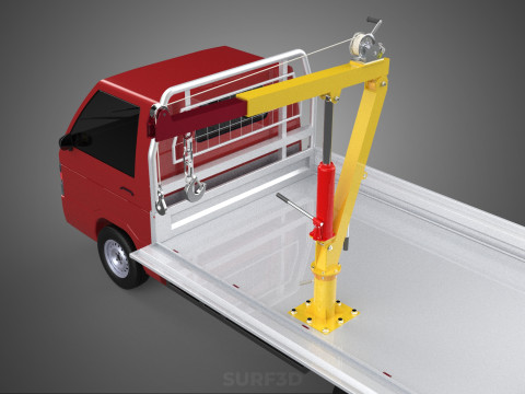 DROP SIDE CRANE HOIST HAND WINCH LOAD BED GATE DOOR PICKUP TRUCK 3D 模型