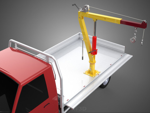 DROP SIDE CRANE HOIST HAND WINCH LOAD BED GATE DOOR PICKUP TRUCK 3D 模型