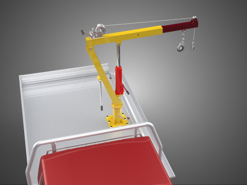 DROP SIDE CRANE HOIST HAND WINCH LOAD BED GATE DOOR PICKUP TRUCK 3D 模型