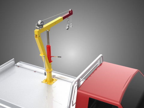 DROP SIDE CRANE HOIST HAND WINCH LOAD BED GATE DOOR PICKUP TRUCK 3D 模型
