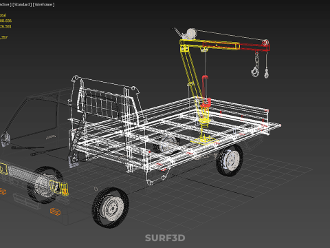 DROP SIDE CRANE HOIST HAND WINCH LOAD BED GATE DOOR PICKUP TRUCK 3D 模型