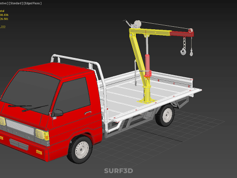DROP SIDE CRANE HOIST HAND WINCH LOAD BED GATE DOOR PICKUP TRUCK 3D 模型