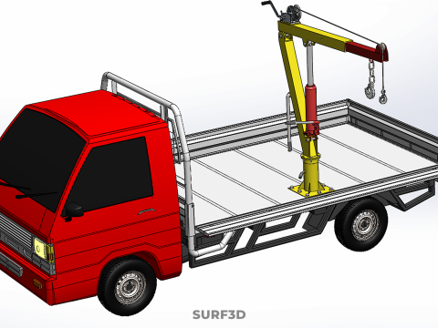 DROP SIDE CRANE HOIST HAND WINCH LOAD BED GATE DOOR PICKUP TRUCK 3D 模型