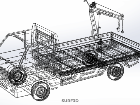 DROP SIDE CRANE HOIST HAND WINCH LOAD BED GATE DOOR PICKUP TRUCK 3D 模型