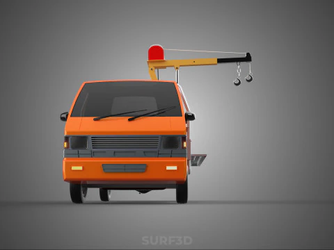 DROPSIDE FOLDING JIB CRANE HOIST MOTOR CRANK WINCH TRUCK PICKUP 3D Model