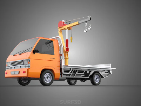 DROPSIDE FOLDING JIB CRANE HOIST MOTOR CRANK WINCH TRUCK PICKUP 3D Model