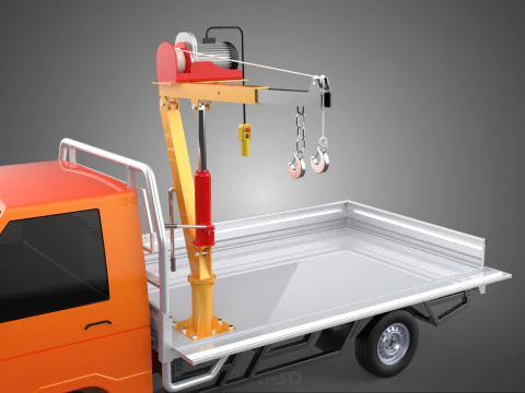 DROPSIDE FOLDING JIB CRANE HOIST MOTOR CRANK WINCH TRUCK PICKUP 3D Model