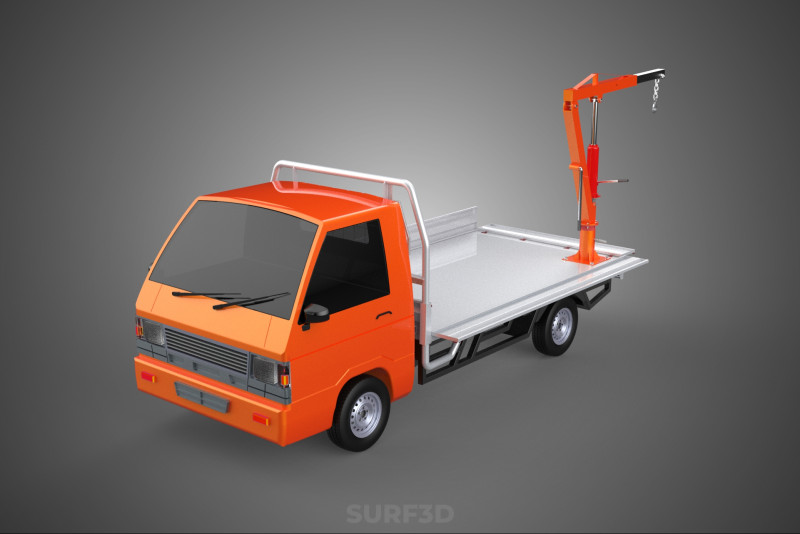 SHIPMENT FOLDABLE HYDRAULIC LIFT JIB CRANE DROPSIDE PICKUP TRUCK 3D Модель .c4d .max .obj .3ds .fbx .stl .blend