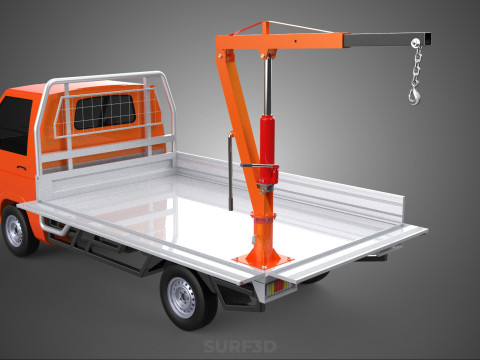 SHIPMENT FOLDABLE HYDRAULIC LIFT JIB CRANE DROPSIDE PICKUP TRUCK 3D Модель