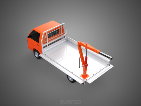 SHIPMENT FOLDABLE HYDRAULIC LIFT JIB CRANE DROPSIDE PICKUP TRUCK 3D Модель