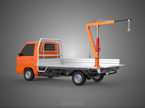 SHIPMENT FOLDABLE HYDRAULIC LIFT JIB CRANE DROPSIDE PICKUP TRUCK 3D Модель
