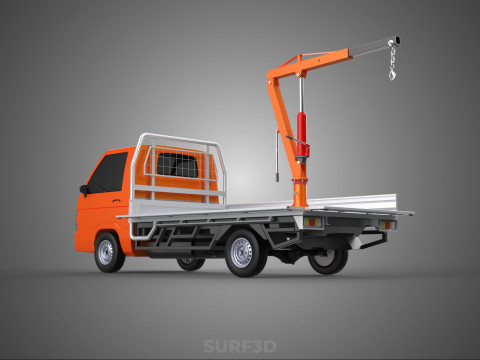 SHIPMENT FOLDABLE HYDRAULIC LIFT JIB CRANE DROPSIDE PICKUP TRUCK 3D Модель