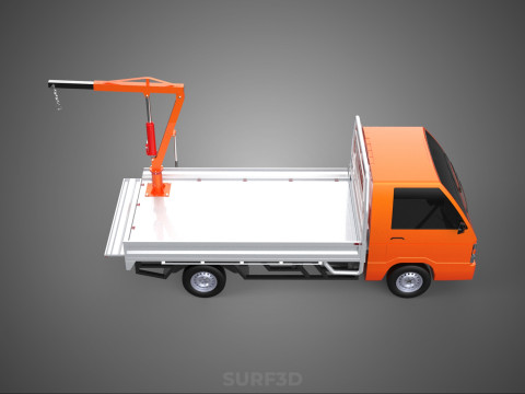 SHIPMENT FOLDABLE HYDRAULIC LIFT JIB CRANE DROPSIDE PICKUP TRUCK 3D Модель