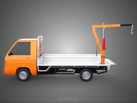 SHIPMENT FOLDABLE HYDRAULIC LIFT JIB CRANE DROPSIDE PICKUP TRUCK 3D Модель