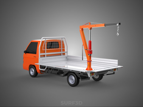 SHIPMENT FOLDABLE HYDRAULIC LIFT JIB CRANE DROPSIDE PICKUP TRUCK 3D Модель