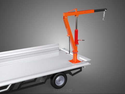 SHIPMENT FOLDABLE HYDRAULIC LIFT JIB CRANE DROPSIDE PICKUP TRUCK 3D Модель