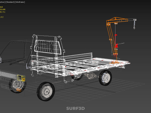 SHIPMENT FOLDABLE HYDRAULIC LIFT JIB CRANE DROPSIDE PICKUP TRUCK 3D Модель