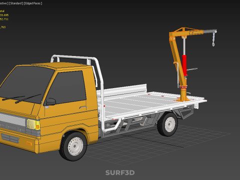 SHIPMENT FOLDABLE HYDRAULIC LIFT JIB CRANE DROPSIDE PICKUP TRUCK 3D Модель
