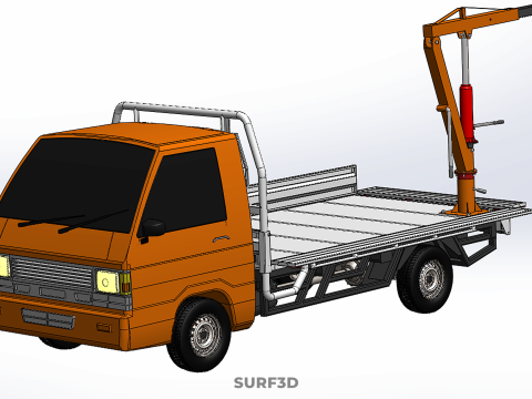 SHIPMENT FOLDABLE HYDRAULIC LIFT JIB CRANE DROPSIDE PICKUP TRUCK 3D Модель