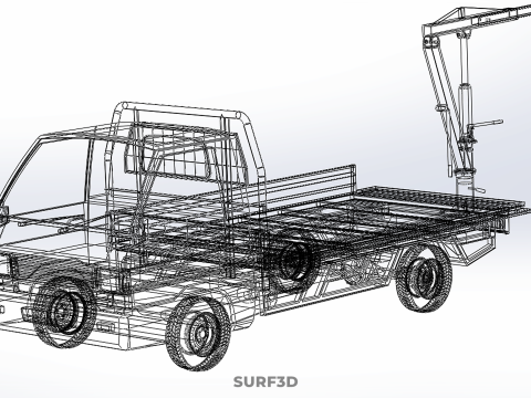 SHIPMENT FOLDABLE HYDRAULIC LIFT JIB CRANE DROPSIDE PICKUP TRUCK 3D Модель