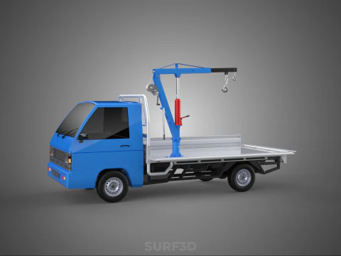 DROPSIDE JIB KRAAN LIFTER HOIST HANDLIER BED POORT PICK-UP TRUCK 3D Model
