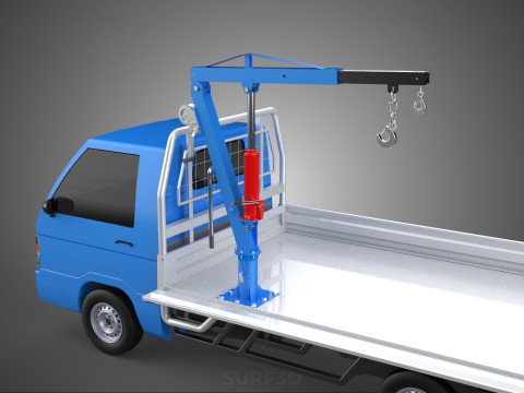 DROPSIDE JIB CRANE LIFTER HOIST HAND WINCH BED GATE PICKUP TRUCK Modello 3D