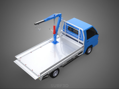 DROPSIDE JIB CRANE LIFTER HOIST HAND WINCH BED GATE PICKUP TRUCK Modello 3D