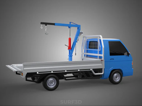 DROPSIDE JIB CRANE LIFTER HOIST HAND WINCH BED GATE PICKUP TRUCK 3D Model