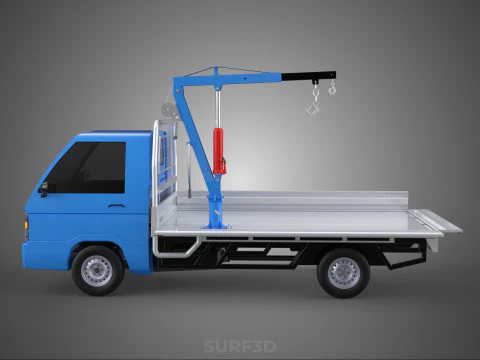 DROPSIDE JIB CRANE LIFTER HOIST HAND WINCH BED GATE PICKUP TRUCK 3D Model