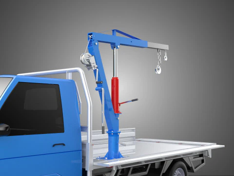 DROPSIDE JIB CRANE LIFTER HOIST HAND WINCH BED GATE PICKUP TRUCK 3D Model