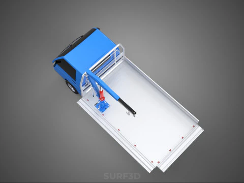 DROPSIDE JIB CRANE LIFTER HOIST HAND WINCH BED GATE PICKUP TRUCK 3D Model