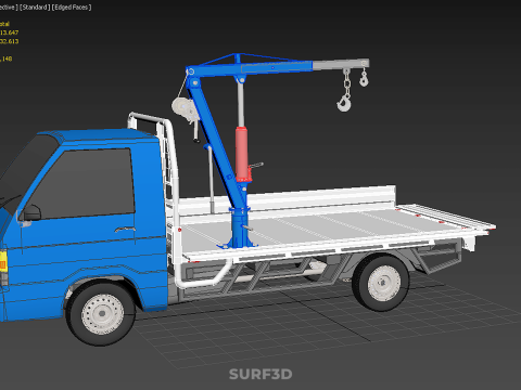 DROPSIDE JIB CRANE LIFTER HOIST HAND WINCH BED GATE PICKUP TRUCK Modello 3D