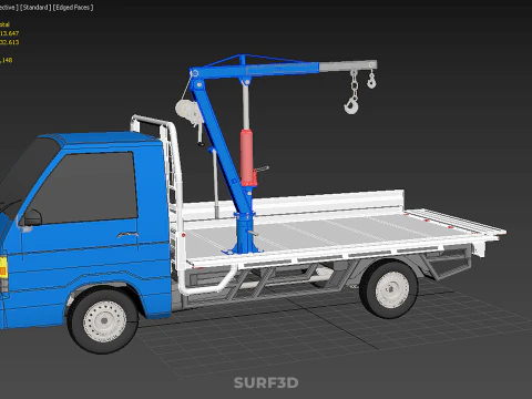 DROPSIDE JIB CRANE LIFTER HOIST HAND WINCH BED GATE PICKUP TRUCK 3D Model