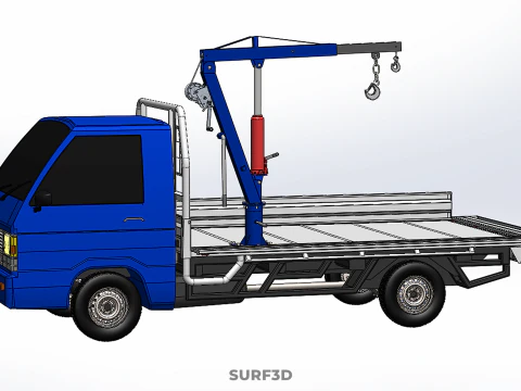 DROPSIDE JIB CRANE LIFTER HOIST HAND WINCH BED GATE PICKUP TRUCK 3D Model