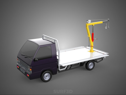 3 WAY WIDE DECK HYDRAULIC LIFT JIB CRANE DROP SIDE PICKUP TRUCK Modelo 3D