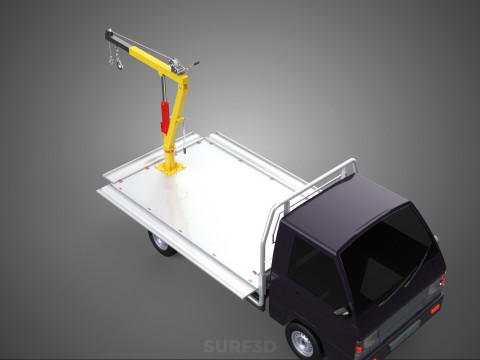 3 WAY WIDE DECK HYDRAULIC LIFT JIB CRANE DROP SIDE PICKUP TRUCK 3D 模型
