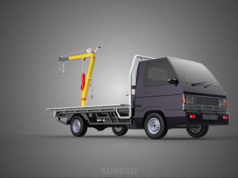 3 WAY WIDE DECK HYDRAULIC LIFT JIB CRANE DROP SIDE PICKUP TRUCK 3D 模型