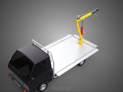 3 WAY WIDE DECK HYDRAULIC LIFT JIB CRANE DROP SIDE PICKUP TRUCK 3D 模型