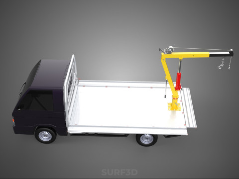 3 WAY WIDE DECK HYDRAULIC LIFT JIB CRANE DROP SIDE PICKUP TRUCK 3D 模型