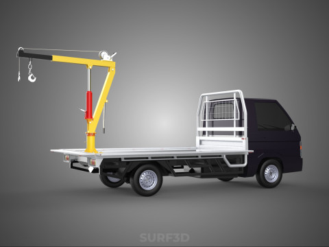 3 WAY WIDE DECK HYDRAULIC LIFT JIB CRANE DROP SIDE PICKUP TRUCK 3D 模型