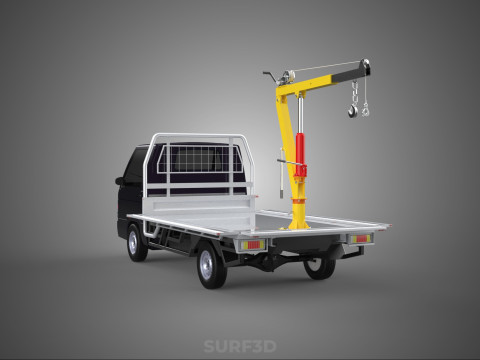3 WAY WIDE DECK HYDRAULIC LIFT JIB CRANE DROP SIDE PICKUP TRUCK 3D 模型