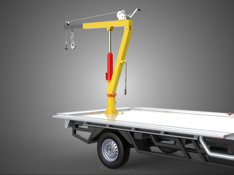 3 WAY WIDE DECK HYDRAULIC LIFT JIB CRANE DROP SIDE PICKUP TRUCK 3D 模型