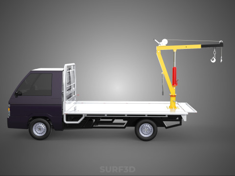 3 WAY WIDE DECK HYDRAULIC LIFT JIB CRANE DROP SIDE PICKUP TRUCK 3D 模型