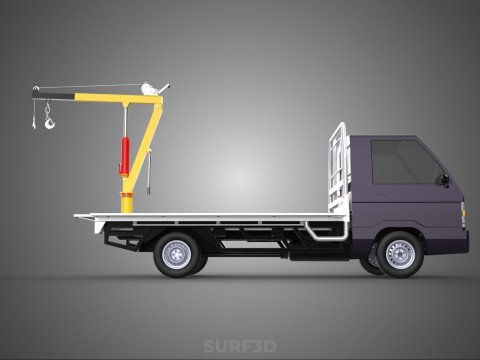 3 WAY WIDE DECK HYDRAULIC LIFT JIB CRANE DROP SIDE PICKUP TRUCK 3D 模型