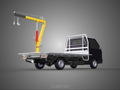 3 WAY WIDE DECK HYDRAULIC LIFT JIB CRANE DROP SIDE PICKUP TRUCK 3D 模型