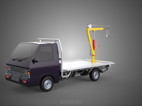 3 WAY WIDE DECK HYDRAULIC LIFT JIB CRANE DROP SIDE PICKUP TRUCK 3D 模型