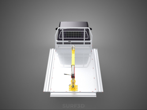 3 WAY WIDE DECK HYDRAULIC LIFT JIB CRANE DROP SIDE PICKUP TRUCK 3D 模型